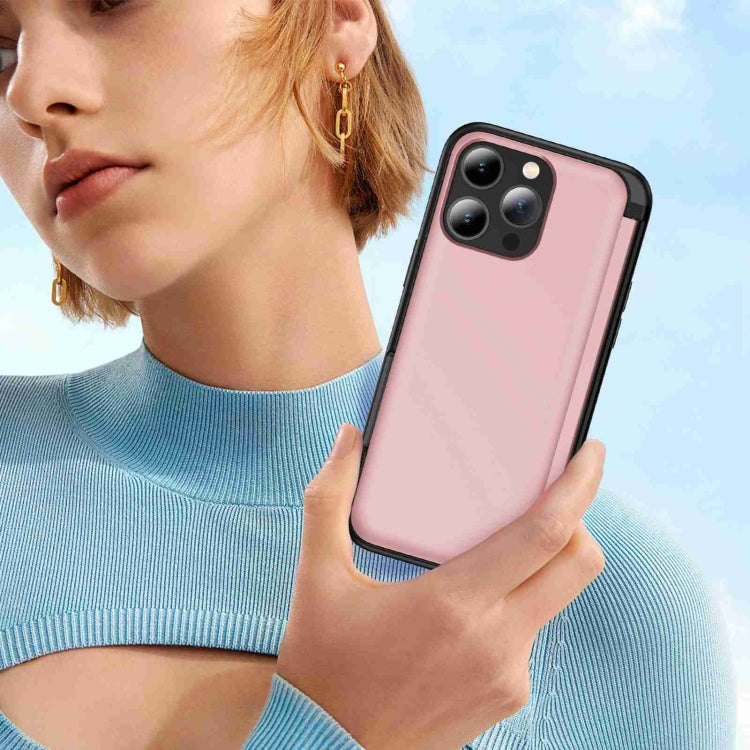 For iPhone 15 Pro 3 in 1 Flip Holder Phone Case(Pink) - HoMEdemic™ 