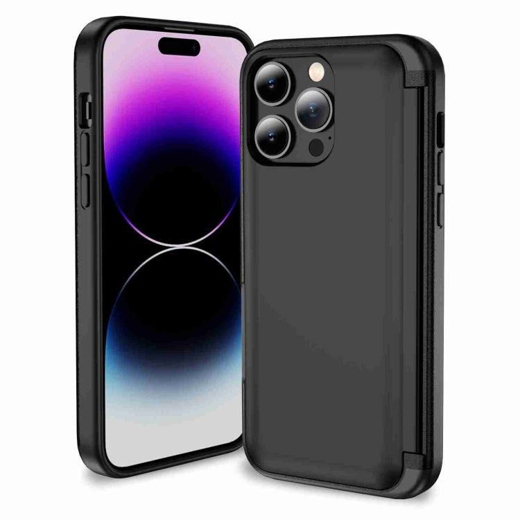 For iPhone 15 Pro 3 in 1 Flip Holder Phone Case(Black) - HoMEdemic™ 