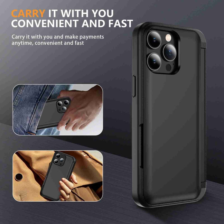For iPhone 15 Pro 3 in 1 Flip Holder Phone Case(Black) - HoMEdemic™ 