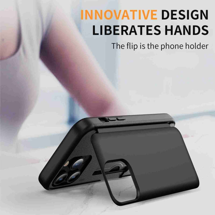 For iPhone 15 Pro 3 in 1 Flip Holder Phone Case(Black) - HoMEdemic™ 
