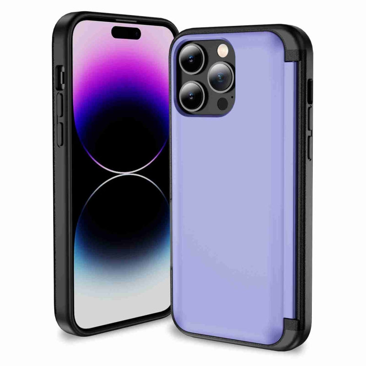 For iPhone 15 Pro 3 in 1 Flip Holder Phone Case(Light Purple) - HoMEdemic™ 