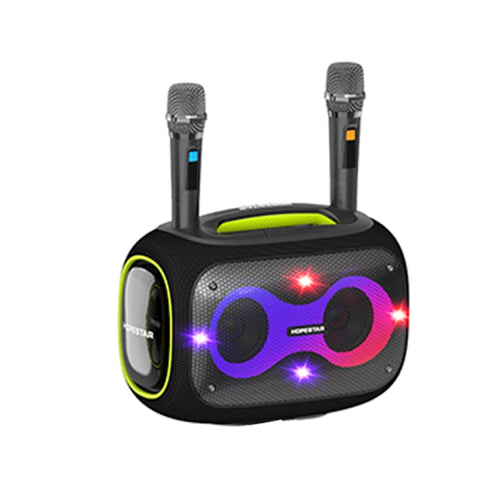 HOPESTAR Party Box 120W Karaoke Bluetooth Speaker with 2 Microphones(Black) - HoMEdemic™ 