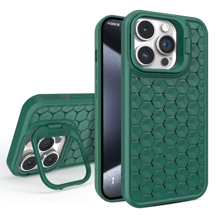 For iPhone 15 Pro Honeycomb Radiating Lens Holder Magsafe Phone Case(Green) - HoMEdemic™ 