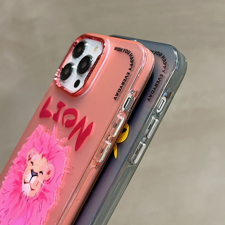 For iPhone 15 Pro Electroplated Lens Ring Cartoon Animal Phone Case(Cat) - HoMEdemic™ 