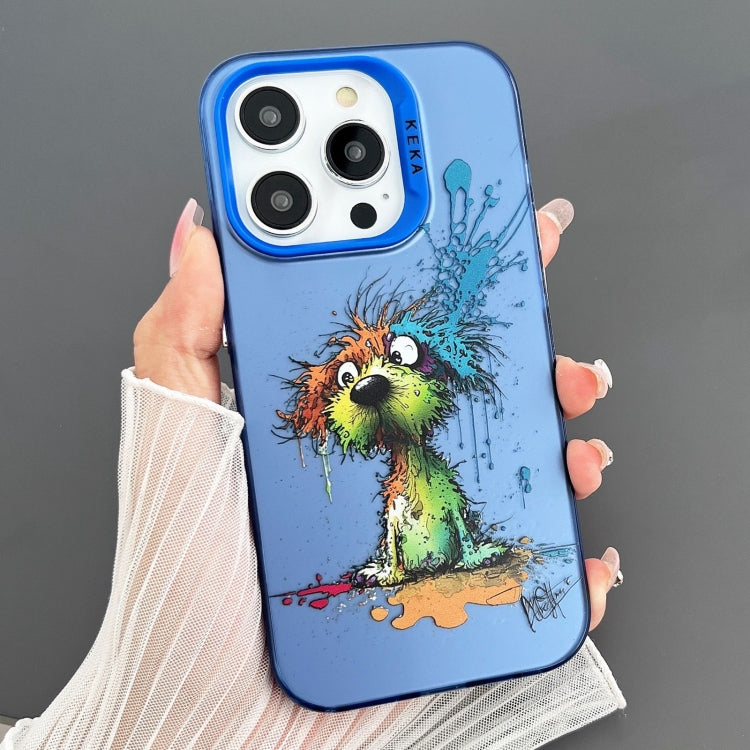 For iPhone 15 Pro Dual-sided IMD Animal Graffiti TPU + PC Phone Case(Fallen Dog) - HoMEdemic™ 