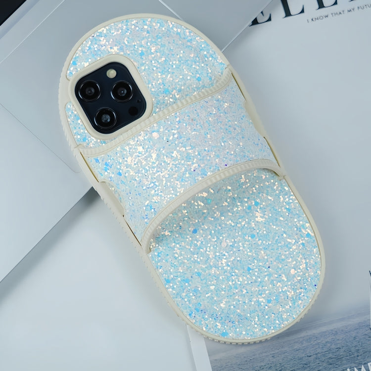 For iPhone 15 Pro Creative Glitter Slipper Design TPU Shockproof Phone Case(white) - HoMEdemic™ 