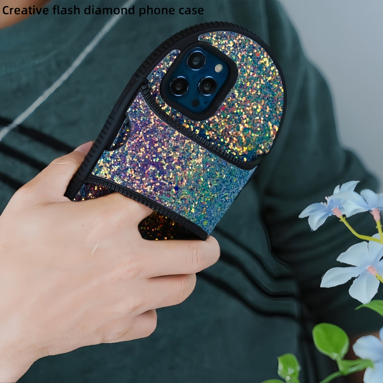 For iPhone 15 Pro Creative Glitter Slipper Design TPU Shockproof Phone Case(Black) - HoMEdemic™ 