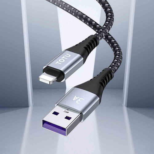 TOTU CB-5-3 3 in 1 17.5W USB to 8 Pin+Micro USB+USB-C/Type-C Multifunctional Data Cable, Length: 1.2m(Grey) - HoMEdemic™ 