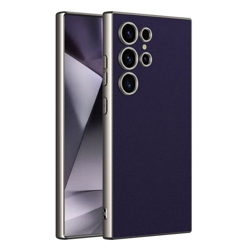 For Samsung Galaxy S24 Ultra 5G GKK Metal Paint Skin Feel Leather Full Coverage Phone Case(Purple) - HoMEdemic™ 