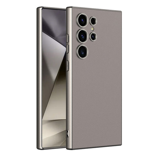 For Samsung Galaxy S24 Ultra 5G GKK Metal Paint Skin Feel Leather Full Coverage Phone Case(Grey) - HoMEdemic™ 