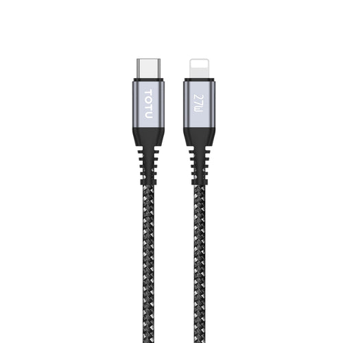 TOTU CB-5-PD 27W USB-C/Type-C to 8 Pin Data Cable, Length: 1m(Grey) - HoMEdemic™ 