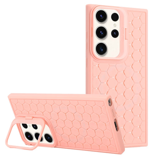 For Samsung Galaxy S24 Ultra 5G Honeycomb Radiating Lens Holder Magsafe Phone Case(Pink) - HoMEdemic™ 