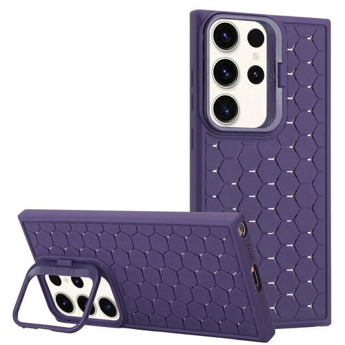 For Samsung Galaxy S24 Ultra 5G Honeycomb Radiating Lens Holder Magsafe Phone Case(Purple) - HoMEdemic™ 