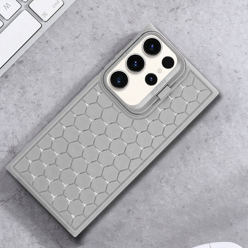 For Samsung Galaxy S24 Ultra 5G Honeycomb Radiating Lens Holder Magsafe Phone Case(Grey) - HoMEdemic™ 