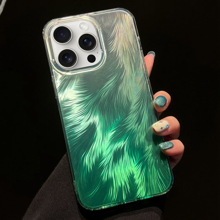 For iPhone 15 Pro Foxtail Bronzing Laser Gradient Phone Case(Green) - HoMEdemic™ 