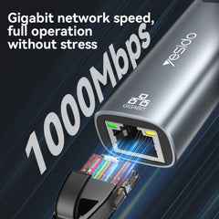 Yesido HB26 2 in 1 USB+USB-C/Type-C to Ethernet Adapter(Grey) - HoMEdemic™ 