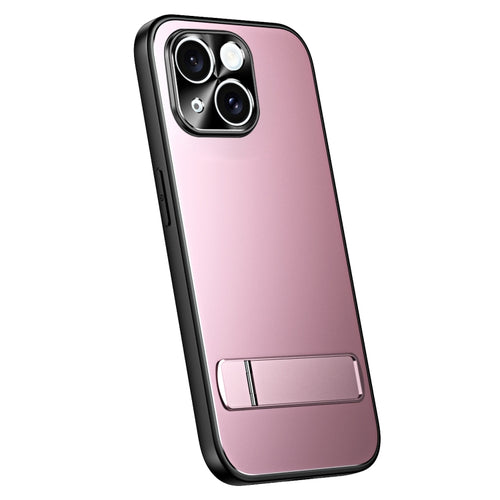 For iPhone 15 Plus R-JUST RJ-61 Electroplating Frosted TPU + PC Phone Case with Holder(Pink) - HoMEdemic™ 