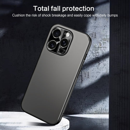 For iPhone 14 Pro R-JUST RJ-61 Electroplating Frosted TPU + PC Phone Case with Holder(Grey) - HoMEdemic™ 