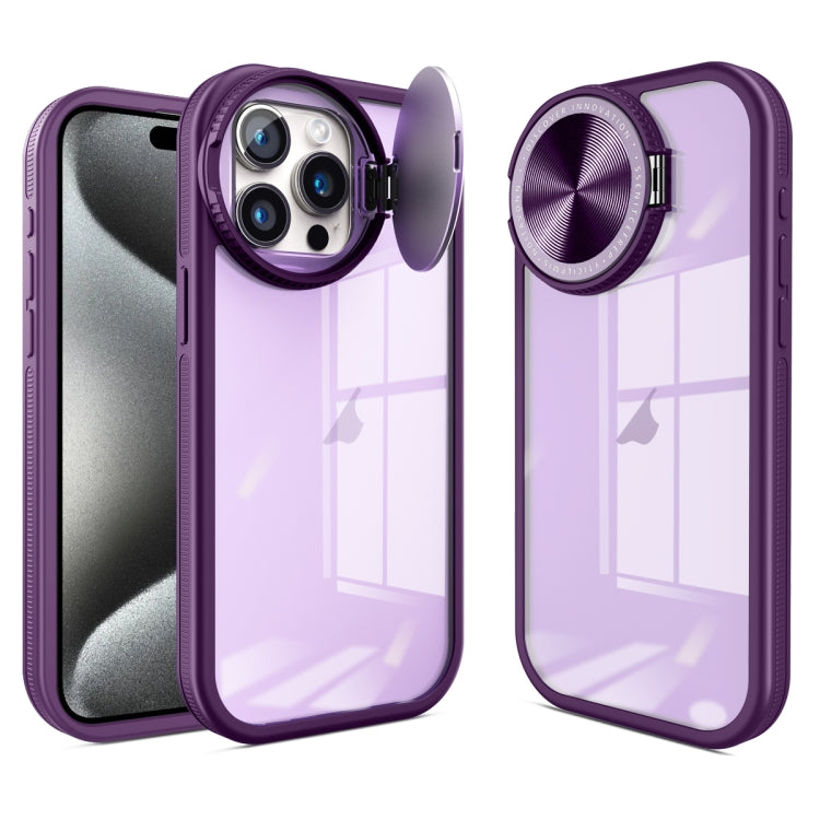 For iPhone 15 Pro Round Camshield TPU Hybrid PC Phone Case(Purple) - HoMEdemic™ 