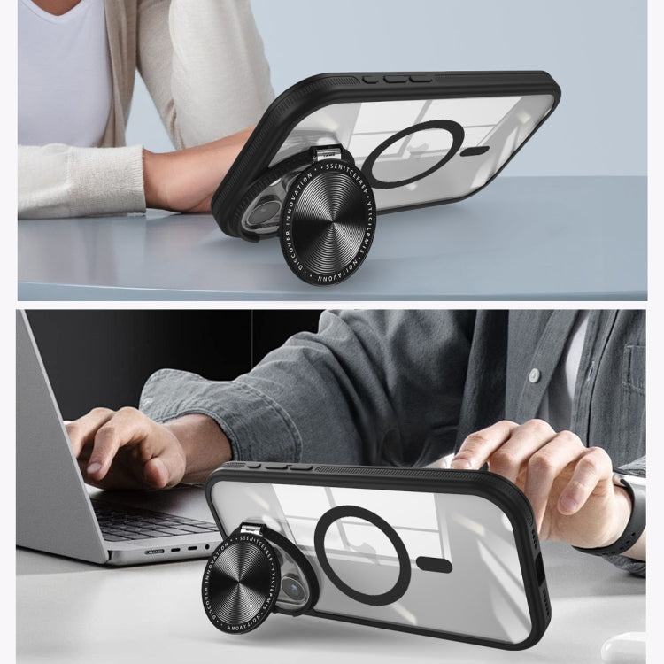 For iPhone 15 Pro Round Camshield MagSafe TPU Hybrid PC Phone Case(Grey) - HoMEdemic™ 