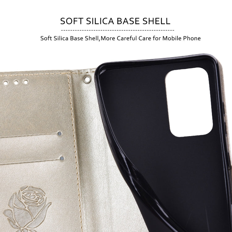 For iPhone 15 Pro Rose Embossed Flip PU Leather Phone Case(Gold) - HoMEdemic™ 