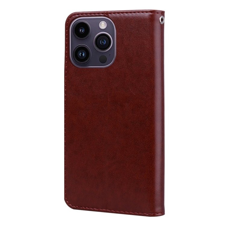For iPhone 15 Pro Max Rose Embossed Flip PU Leather Phone Case(Brown) - HoMEdemic™ 
