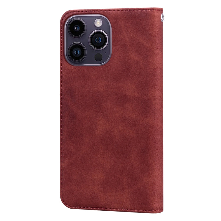 For iPhone 15 Pro Frosted Business Magnetic Horizontal Flip PU Phone Case(Brown) - HoMEdemic™ 