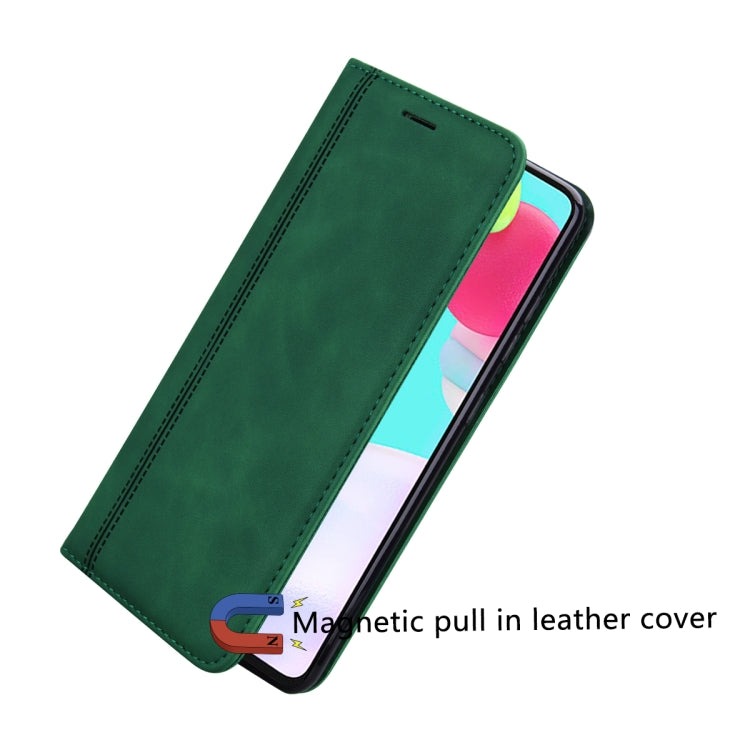 For iPhone 15 Pro Frosted Business Magnetic Horizontal Flip PU Phone Case(Green) - HoMEdemic™ 