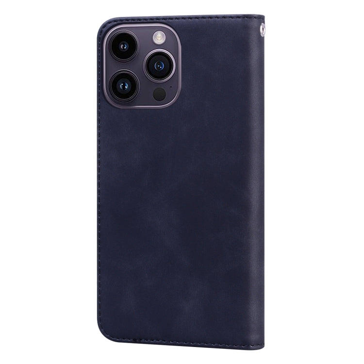 For iPhone 15 Pro Frosted Business Magnetic Horizontal Flip PU Phone Case(Black) - HoMEdemic™ 