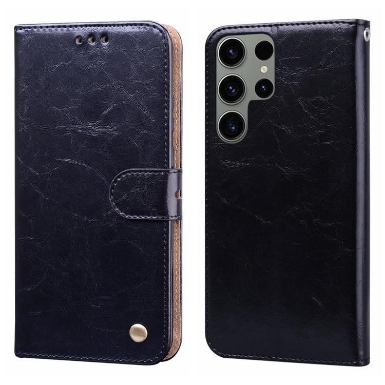 ForSamsung Galaxy S24 Ultra Oil Wax Texture Shockproof Flip Leather Phone Case(Black) - HoMEdemic™ 