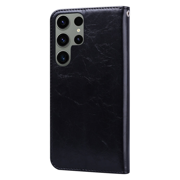ForSamsung Galaxy S24 Ultra Oil Wax Texture Shockproof Flip Leather Phone Case(Black) - HoMEdemic™ 