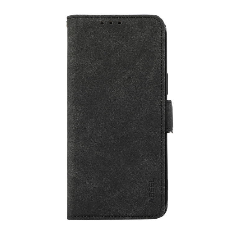 For iPhone 15 Pro ABEEL Frosted Magnetic RFID Leather Phone Case(Black) - HoMEdemic™ 