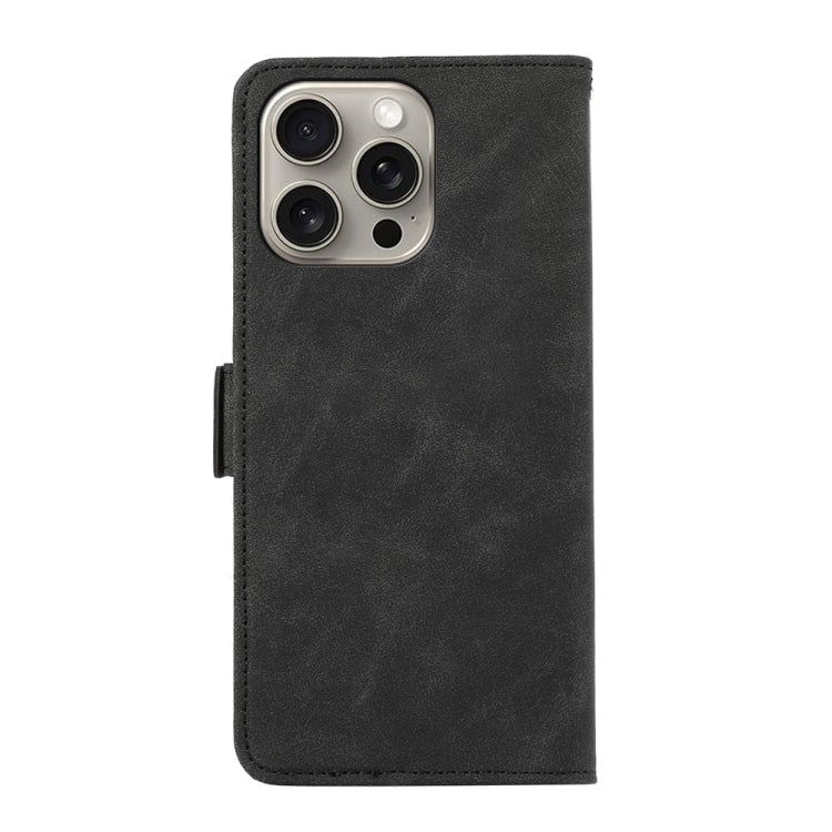For iPhone 15 Pro ABEEL Frosted Magnetic RFID Leather Phone Case(Black) - HoMEdemic™ 