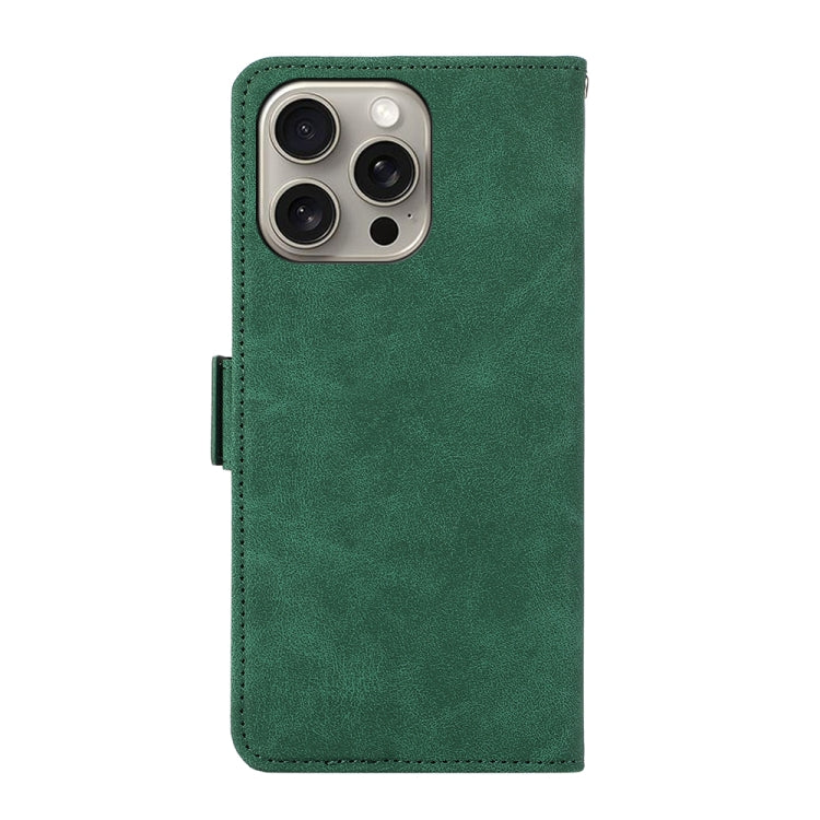 For iPhone 15 Pro ABEEL Frosted Magnetic RFID Leather Phone Case(Green) - HoMEdemic™ 