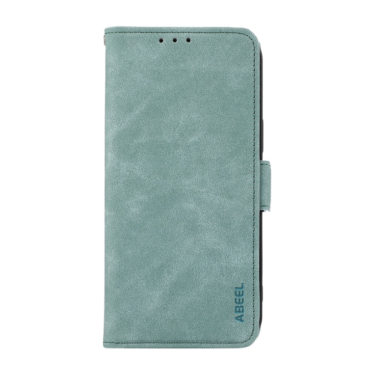 For iPhone 15 Pro ABEEL Frosted Magnetic RFID Leather Phone Case(Cyan) - HoMEdemic™ 