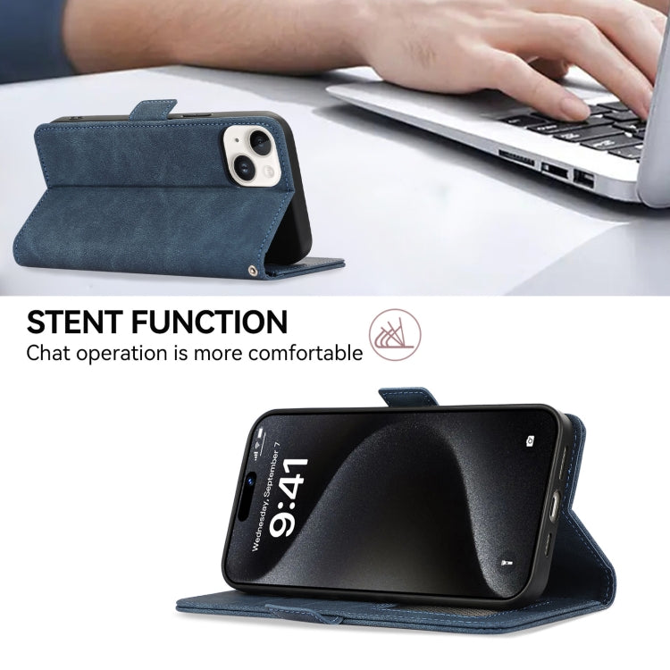 For Samsung Galaxy S24 5G ABEEL Frosted Magnetic RFID Leather Phone Case(Blue) - HoMEdemic™ 