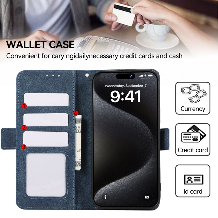 For Samsung Galaxy S24 5G ABEEL Frosted Magnetic RFID Leather Phone Case(Blue) - HoMEdemic™ 