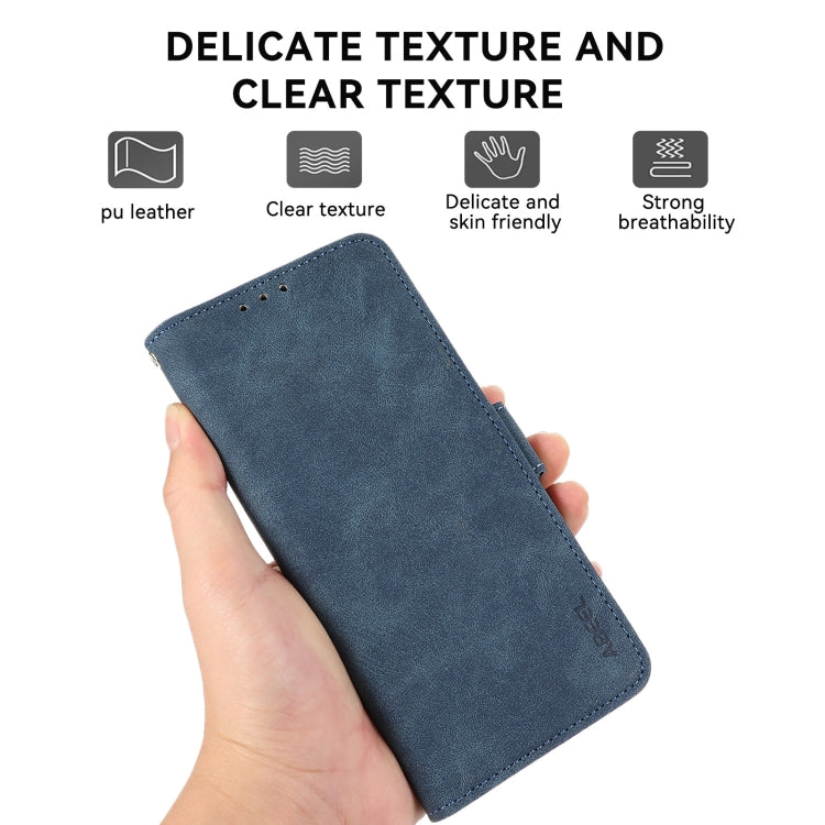 For Samsung Galaxy S24 5G ABEEL Frosted Magnetic RFID Leather Phone Case(Blue) - HoMEdemic™ 