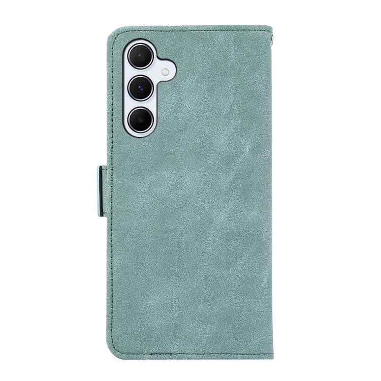 For Samsung Galaxy S24 5G ABEEL Frosted Magnetic RFID Leather Phone Case(Cyan) - HoMEdemic™ 