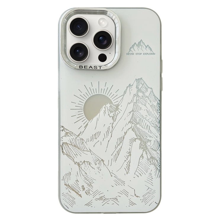 For iPhone 15 Pro 2 in 1 Aurora Electroplating Frame Phone Case(Sunrise White) - HoMEdemic™ 