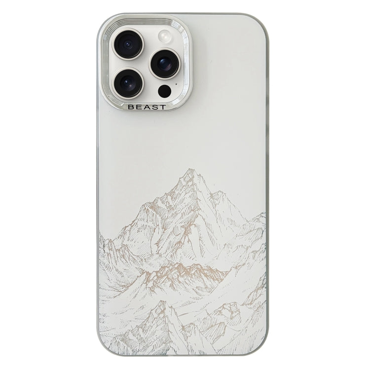 For iPhone 15 Pro 2 in 1 Aurora Electroplating Frame Phone Case(Snowy Mountains White) - HoMEdemic™ 