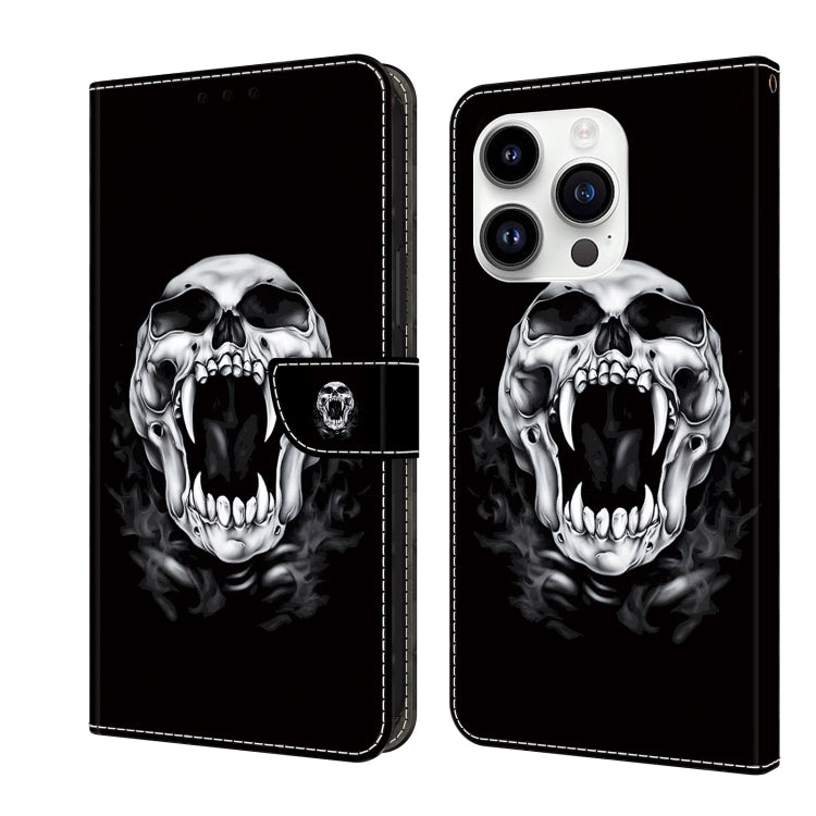 For iPhone 15 Pro Crystal Painted Leather Phone case(Skull) - HoMEdemic™ 