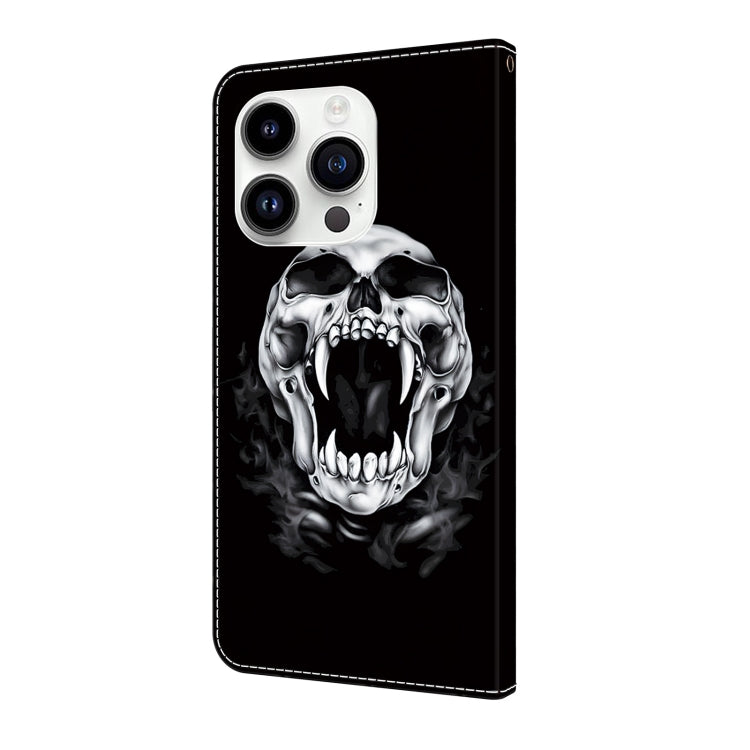For iPhone 15 Pro Crystal Painted Leather Phone case(Skull) - HoMEdemic™ 