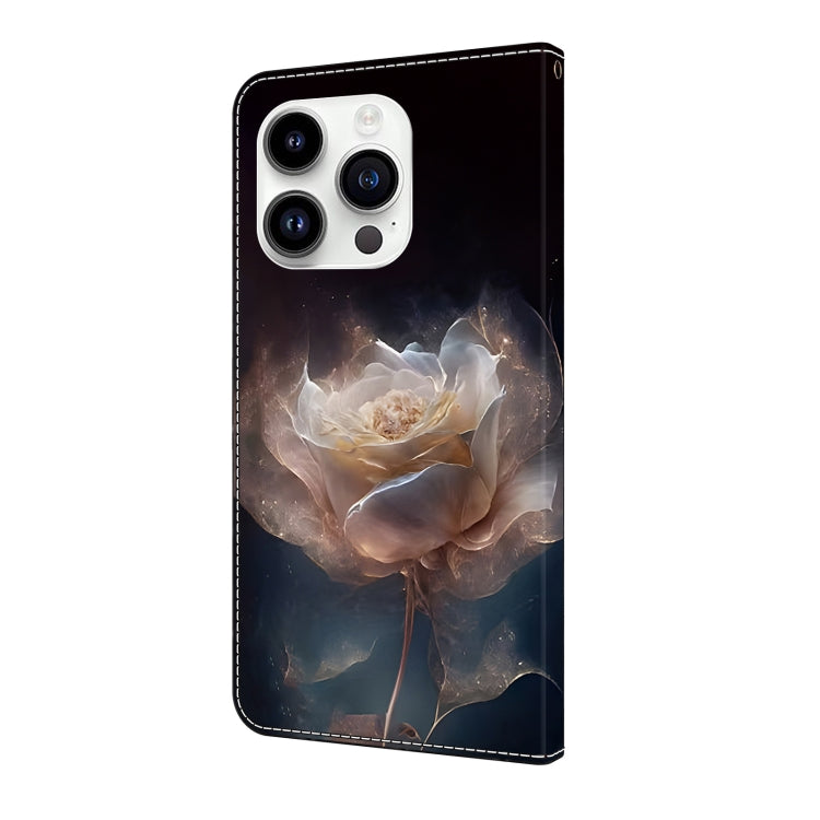 For iPhone 15 Pro Crystal Painted Leather Phone case(Peony) - HoMEdemic™ 
