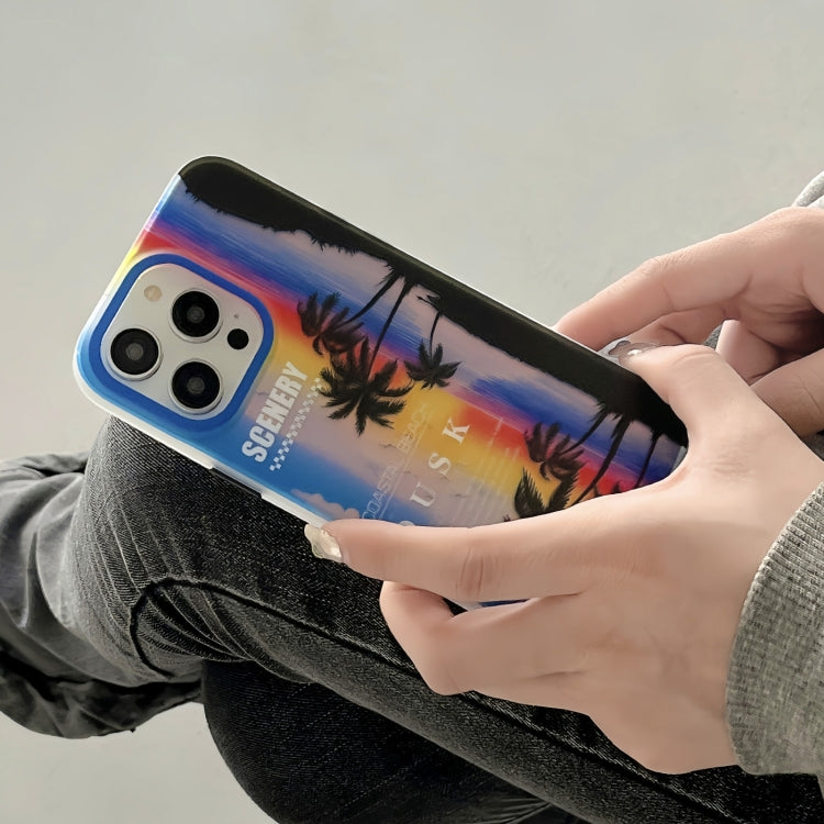 For iPhone 15 Pro Coconut Dual-side Laminating Laser Frosted Phone Case(Blue) - HoMEdemic™ 