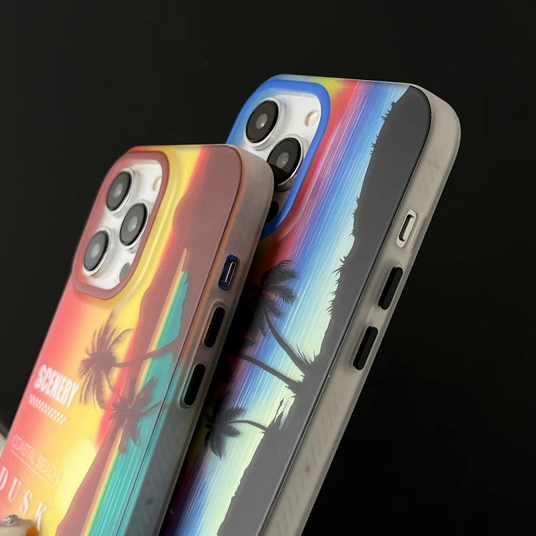 For iPhone 15 Pro Coconut Dual-side Laminating Laser Frosted Phone Case(Blue) - HoMEdemic™ 