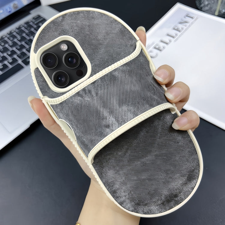 For iPhone 15 Pro Creative Denim Slipper Design TPU Phone Case(Black) - HoMEdemic™ 