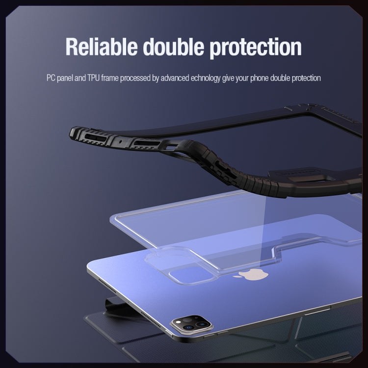 For iPad Pro 11 2024 NILLKIN Bumper Pro Multi-angle Folding Style Tablet Leather Case(Blue) - HoMEdemic™ 