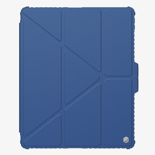 For iPad Pro 13 2024 NILLKIN Bumper Pro Multi-angle Folding Style Tablet Leather Case(Blue) - HoMEdemic™ 