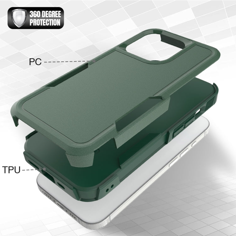 For iPhone 15 Pro 2 in 1 PC + TPU Phone Case(Dark Green) - HoMEdemic™ 